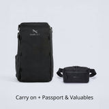 Zeeksack The Organizer 30L + Crossbody Organizer (svart) – produktene vist sammen som et sett.