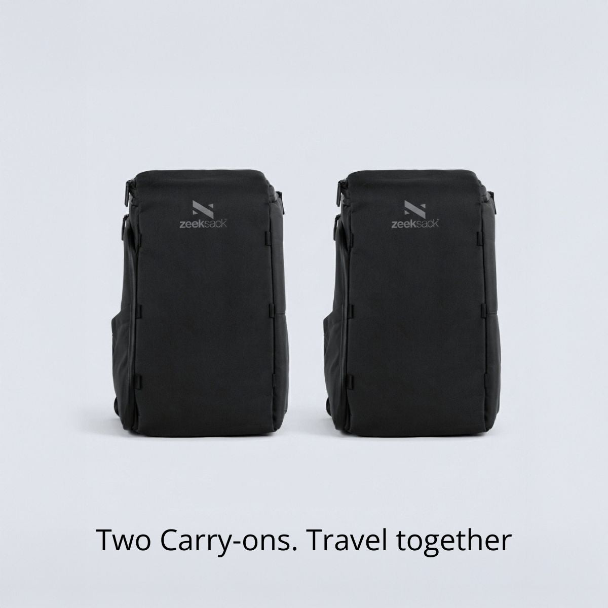 Zeeksack 2 × The Organizer 30L (svart) – produktene vist sammen som et sett.
