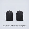 Zeeksack 2 × The Underseat 15L (svart) – produktene vist sammen som et sett.