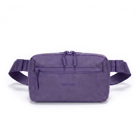 Zeeksack Crossbody Organizer (lilla) – skulderrem og frontlomme med glidelås.